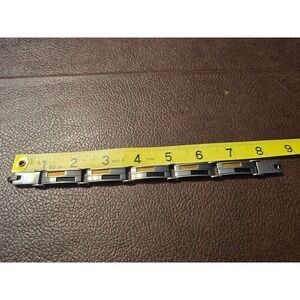 Men's 8.5"‎ Stainless Steel Black and Gold Bracelet EUC